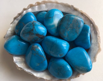 Howlite medium tumbled stone, Blue Howlite, Calming Stone, Healing Stone, Meditation,  Healing Crystal, Chakra Stone,Spiritual Stone