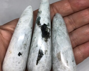 Rainbow Moonstone Rounded Gemstone Wand, Stone of New Beginnings, Healing Crystal, Chakra Stone, Spiritual Stone