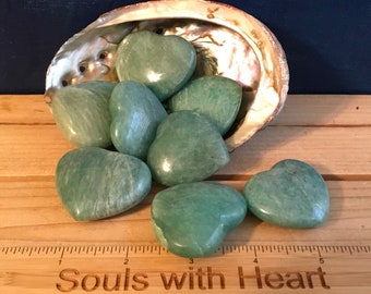 Amazonite Gemstone Heart,Healing Stone, Soothes Emotions, Energies Luck and Love, Healing Crystal, Chakra Stone, Spiritual Stone