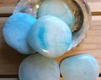 Aragonite Palm Smooth Touch Stone, Healing Stone, Healing Crystal, Chakra Stone, Spiritual Stone