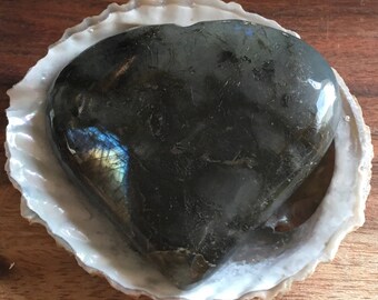 Labradorite Puffy Gemstone Heart, Healing Stones, Healing Crystal, Chakra Stones, Spiritual Stone, Gemstone