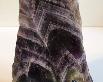 Chevron Flower Amethyst stone with one natural and one polished side,Healing Crystal, Healing Stone, Spiritual Stone, Chakra Stone