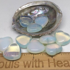 Opalite Small Puffy Heart, Healing Stone, Healing Crystal, Spiritual Stone, Meditation, Tumbled stone image 2