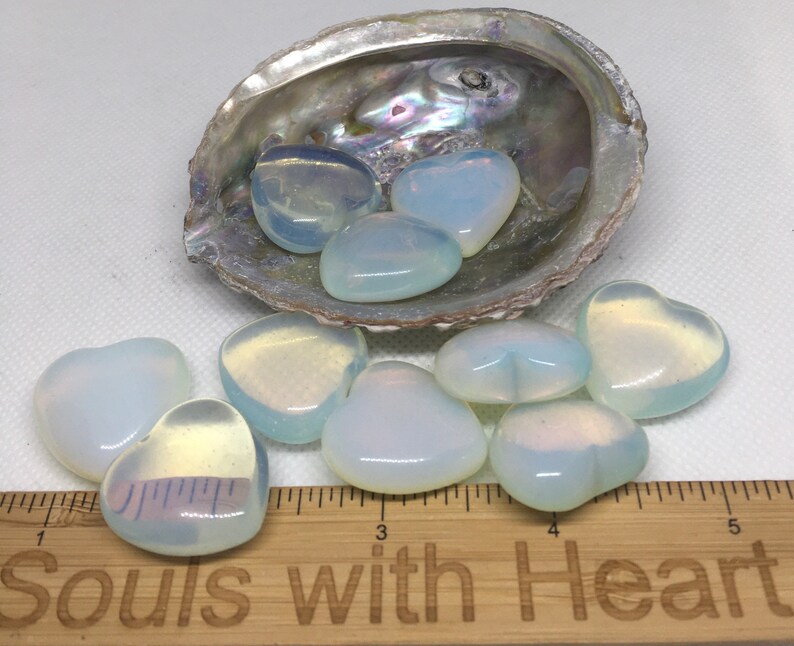 Opalite Small Puffy Heart, Healing Stone, Healing Crystal, Spiritual Stone, Meditation, Tumbled stone image 2
