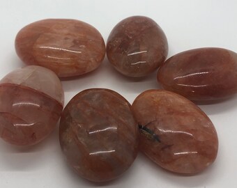 Hematoid Quartz Polished Palm Stone, Gallet Stone, Tumbled Stone, Spiritual Stone, Healing Stone, Healing Crystal, Chakra