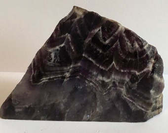 Chevron Flower Amethyst stone with one natural and one polished side,Healing Crystal, Healing Stone, Spiritual Stone, Chakra Stone