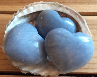 Angelite Puffy Heart 45mm, Stone of Awareness, Peaceful, Angelic, Healing crystals and stones, Spiritual Stone, Meditation