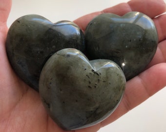 Labradorite Puffy Gemstone Heart, 45mm Heart, Healing Stones, Healing Crystal, Chakra Stones, Spiritual Stone, Gemstone