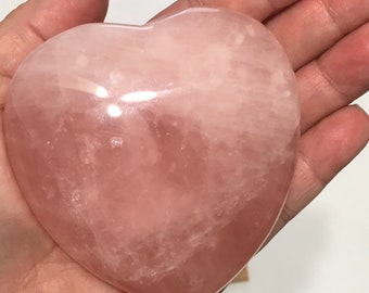 Rose Quartz Gemstone Heart, 3 "Flat Heart, Healing crystals and stones,  Stone of Love, Spiritual Stone, Meditation,Chakra Stone