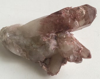 Red Hematite Phantom and Inclusion Quartz Crystal, Healing crystals and Stones