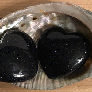 Blue Goldstone Puffy Heart, 45mm, Healing Stone, Healing Crystals,Chakra Stone, Spiritual Stone