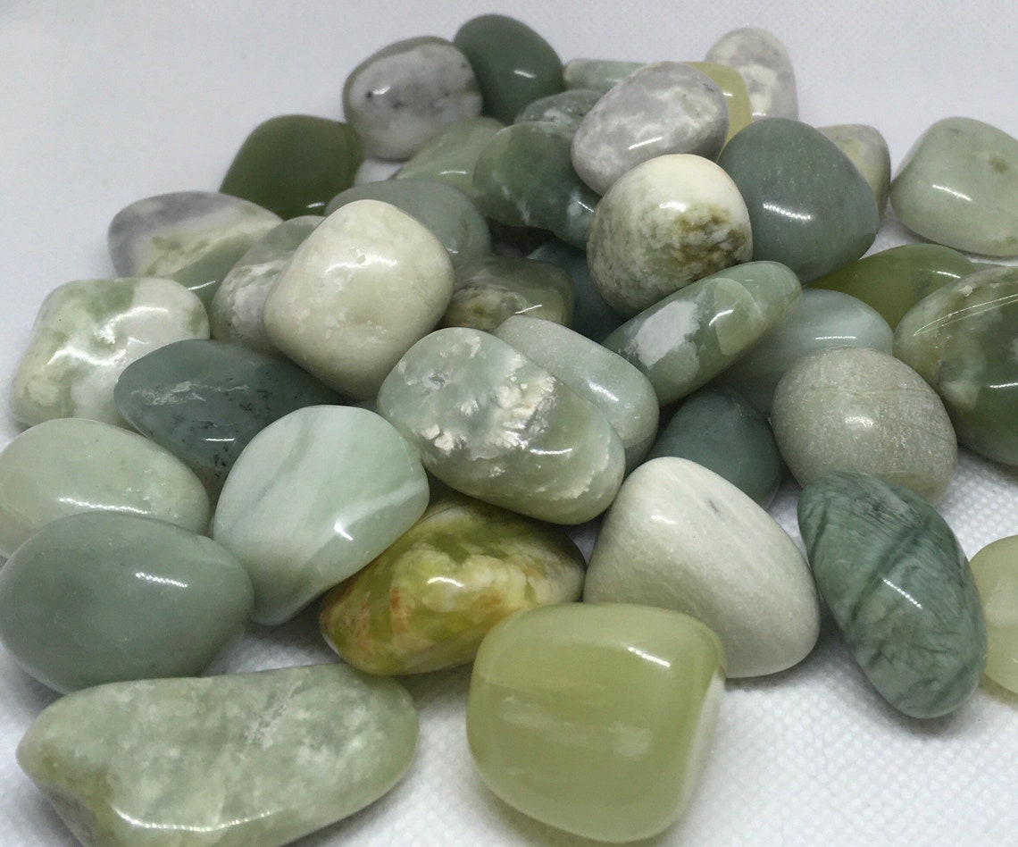 Jade Healing Stone New Jade Tumbled Stone Good Luck Stone Etsy