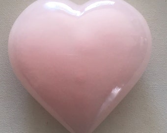 Pink Calcite 4" puffy gemstone large Heart, Healing Stone, Healing Crystal, Chakra Stones, Spiritual Stone