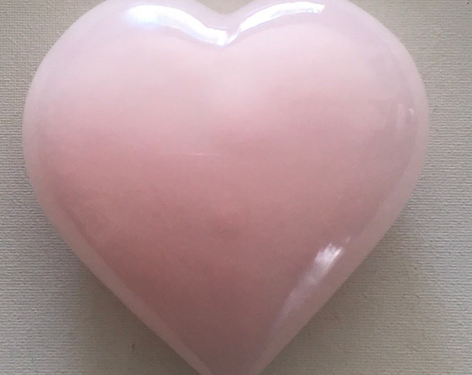 Featured listing image: Pink Calcite 4" puffy gemstone large Heart, Healing Stone, Healing Crystal, Chakra Stones, Spiritual Stone