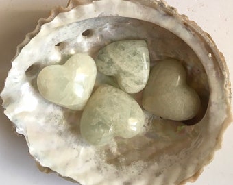 Aquamarine small gemstone heart,Calming heart, Stone of Courage,Healing Crystal and Stones, Chakra Stones,Spiritual Stone