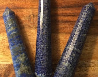 Lapis Lazuli Gemstone Point Wand, 16 Faced,Healing Stone, Healing Crystal, Chakra  Stone, Spiritual Stone