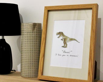 Roar! I love you in dinosaur Framed Print