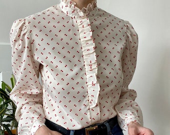 high neck ruffle blouse uk