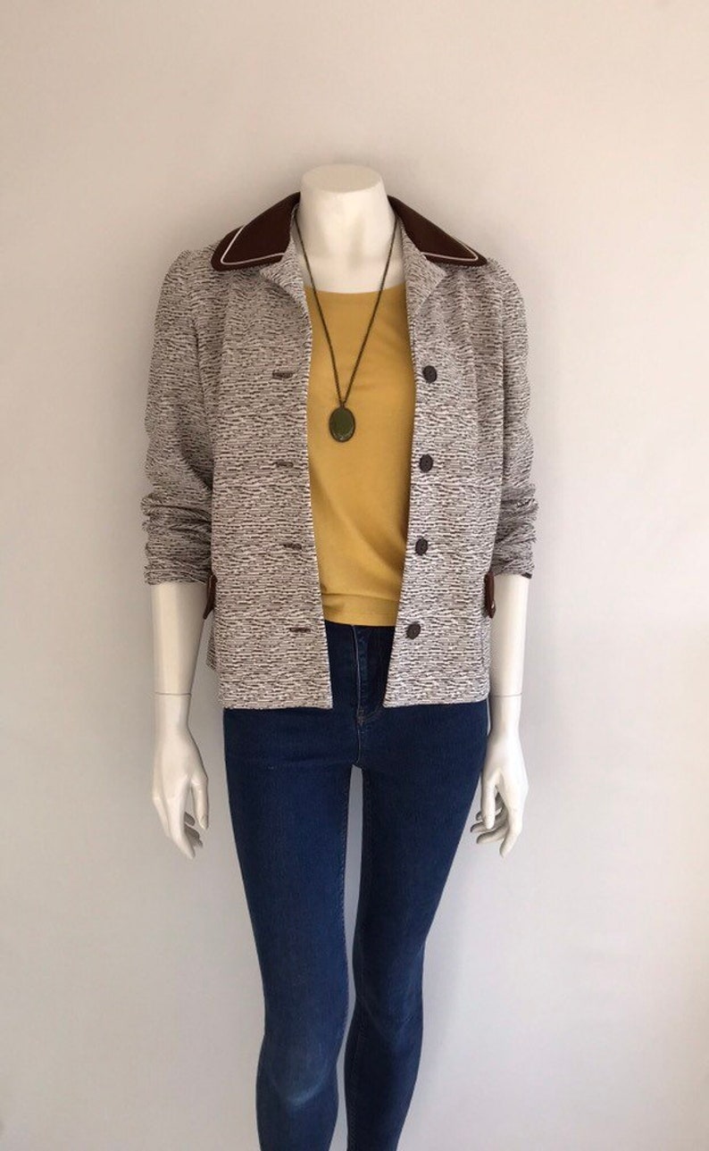 Vintage 1960/'s White and Brown Jacket