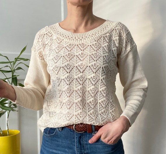 Cream Sweater Vintage Jumper 
