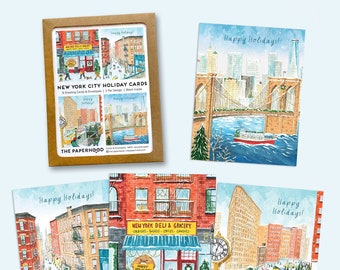 Assorted Set of 8 New York Holiday Collection II - Greeting Cards