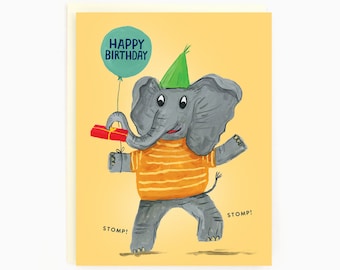 Happy Birthday! - Birthday Kids Elephant - Funny Animal Birthday Card