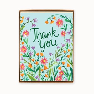 Lot de 8 cartes de remerciement fleurs sauvages