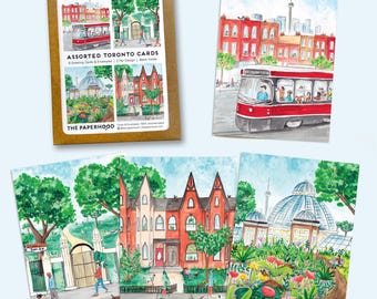 Assorted Box of 8 'Toronto Summer' greeting cards