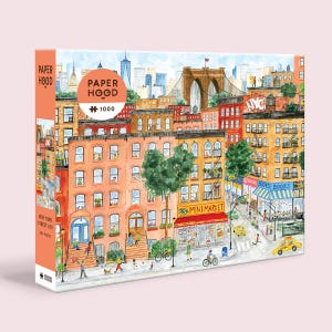 New York Street Life Puzzle - 1,000 Pieces, Brooklyn street scene hand-painted