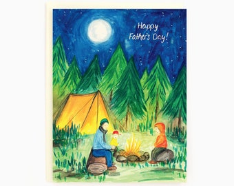 Happy Father's Day! - Dad Camping - Father's Day Greeting Card