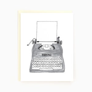 Typewriter black & white Royal typewriter Blank Greeting Card image 1