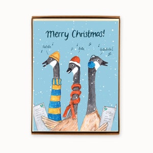 Set of 8 Holiday Geese Christmas Cards