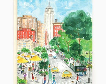 New York City Madison Square Park Summer - greeting card