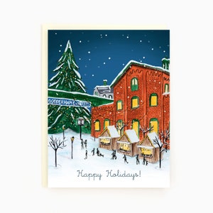 Joyeuses fêtes - Distillery District - Carte de vacances sur le thème de Toronto
