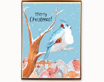 Set of 8 Blue Jay Holiday Cards