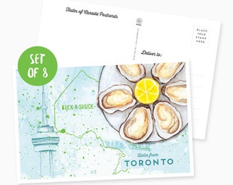 Set of 8 Hello from Toronto Illustrated Postcards