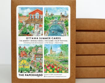 Assorted Box of 8 'Ottawa Summer' greeting cards