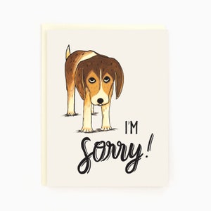 Je suis désolé - Chien désolé - Sympathie / Désolé Carte de vœux