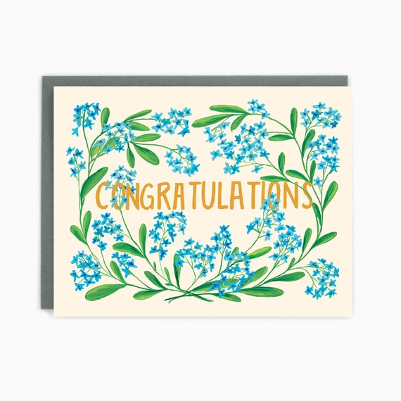 Wedding Flowers Wedding Congratulations Greeting Card Etsy