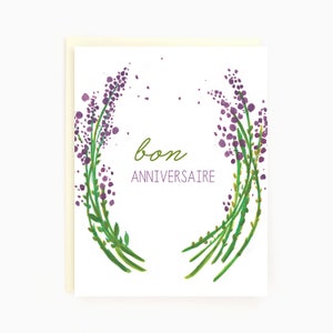 Bon Anniversaire - Anniversaire Lavande - Carte de voeux d'anniversaire français