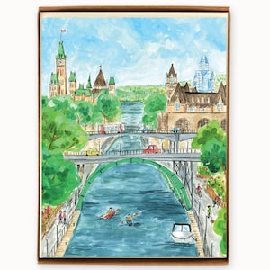 Ensemble de 8 cartes d'été du canal Rideau d'Ottawa