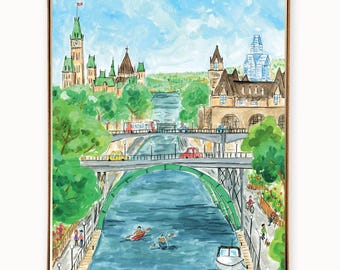Set of 8 Ottawa Rideau Canal Summer Cards