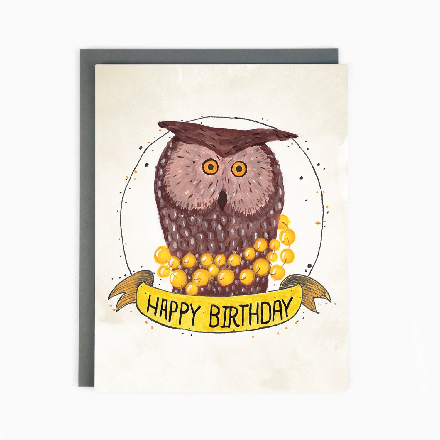 Joyeux Anniversaire Hibou Danniversaire Carte De Vœux Etsy France
