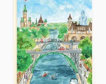Ottawa Rideau Canal Summer Card