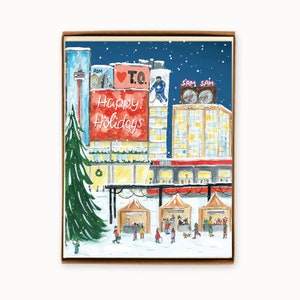 Ensemble de 8 cartes de vacances Toronto Yonge & Dundas - Carte enveloppante