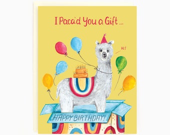 Birthday Alpaca - Funny Birthday Greeting Card