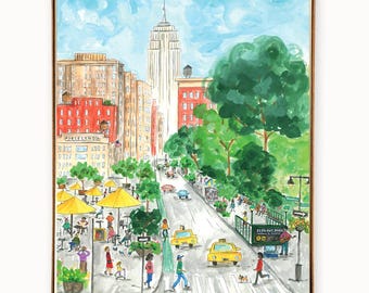 Set of 8 New York City Madison Square Park Summer cards