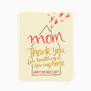 Maman, merci d'avoir construit une maison aimante - Maman aimant la maison - Carte de fête des mères