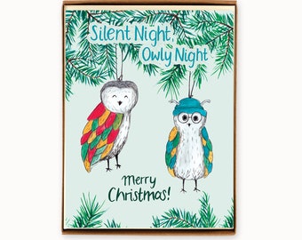 Boxed Set - Holiday Cards - Silent Night, Owly Night - Merry Christmas