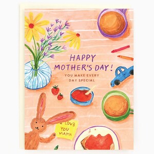 Bonne fête des mères ! Chaque jour est spécial - Table de petit-déjeuner pour maman - Carte de voeux pour la fête des Mères